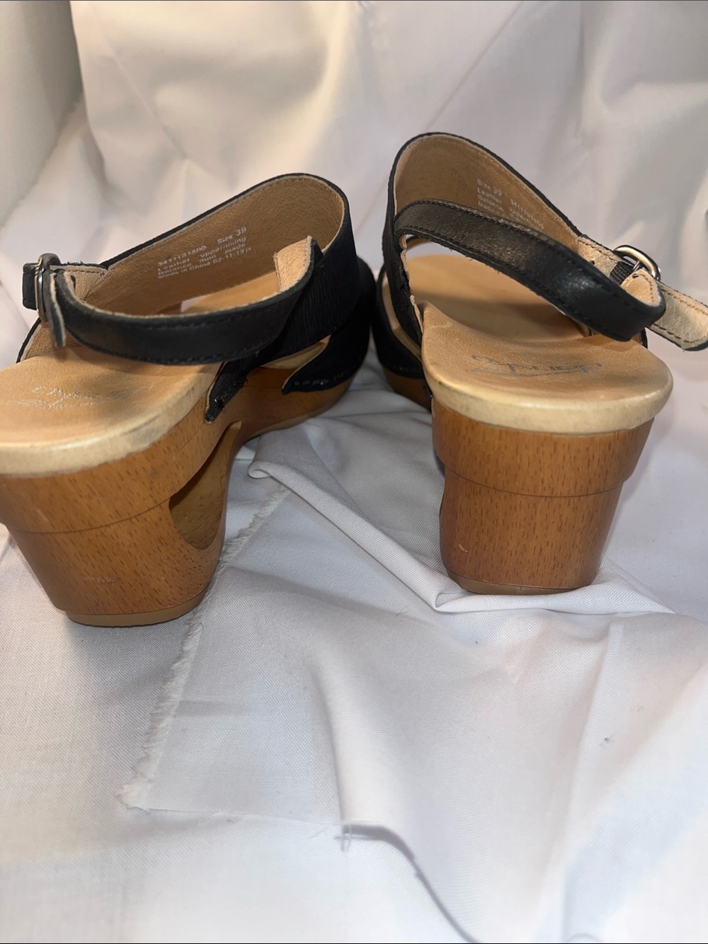 Dansk Black Crisscross Slingback Wedge Sandals - Picture 6 of 9